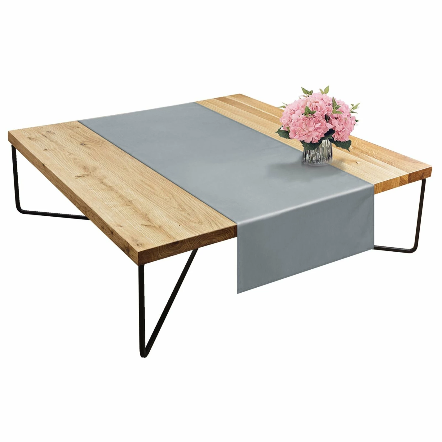 Tischläufer - grau - uni - 40x140 cm 4 Tischläufer - grau - uni - 40x140 cm – Bild 2