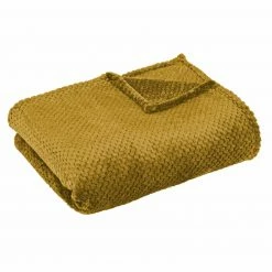 Flanelldecke - senf - 150x200 cm