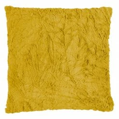 Kissen - curry - Plüsch - 45x45 cm