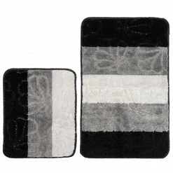 2-teilige Calimosa Badgarnitur - grau-gestreift