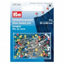 Glaskopf-Stecknadel - bunt - 30 mm