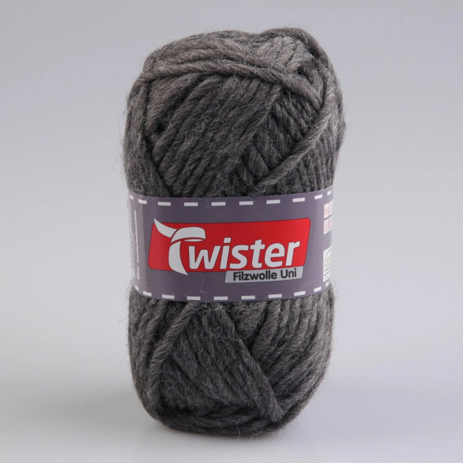 Wolle TWISTER FILZ UNI - grau meliert - 50g 3 Wolle TWISTER FILZ UNI - grau meliert - 50g