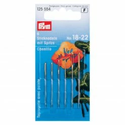 Sticknadel - 6 Stück - mit Spitze - Nr. 18-22
