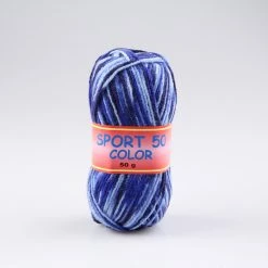Wolle TWISTER SPORT 50 COLOR - hellblau-jeans-royalblau - 50g