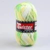 Wolle TWISTER SPORT 50 COLOR - weiß-neongelb-neongrün - 50g