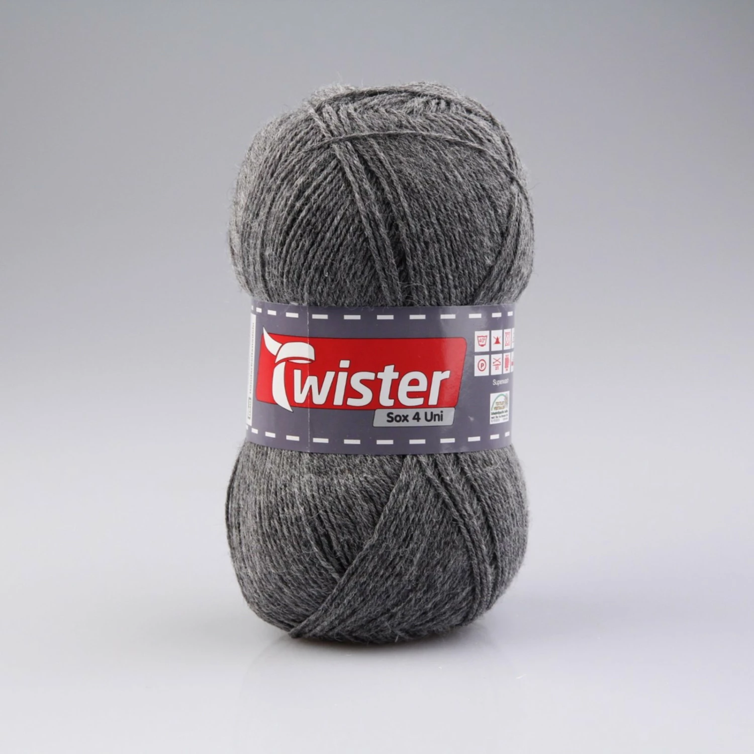 Wolle TWISTER SOX UNI - mittel-grau - 100g 3 Wolle TWISTER SOX UNI - mittel-grau - 100g