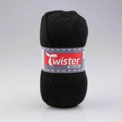 Wolle TWISTER SOX UNI - schwarz - 100g