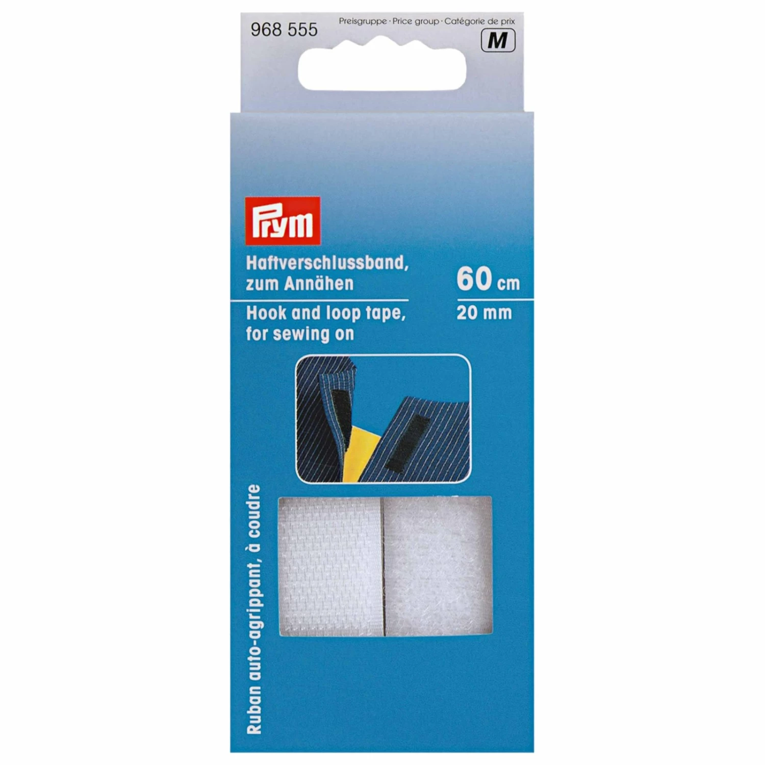 Klettband - weiß - zum Annähen - 60 cm 3 Klettband - weiß - zum Annähen - 60 cm