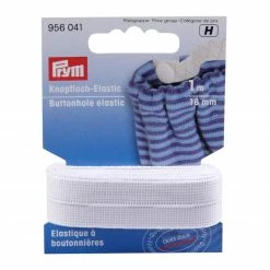 Knopfloch-Elastic - weiß - 1 m