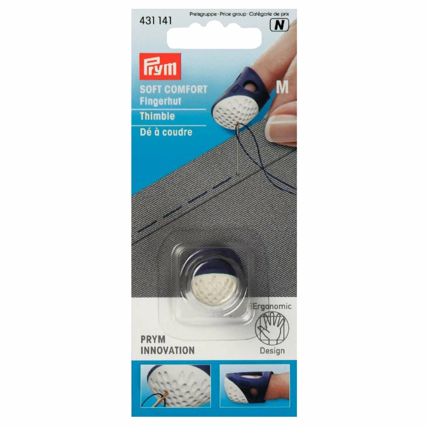 Fingerhut - pflaumenblau-weiß - Größe M 3 Fingerhut - pflaumenblau-weiß - Größe M
