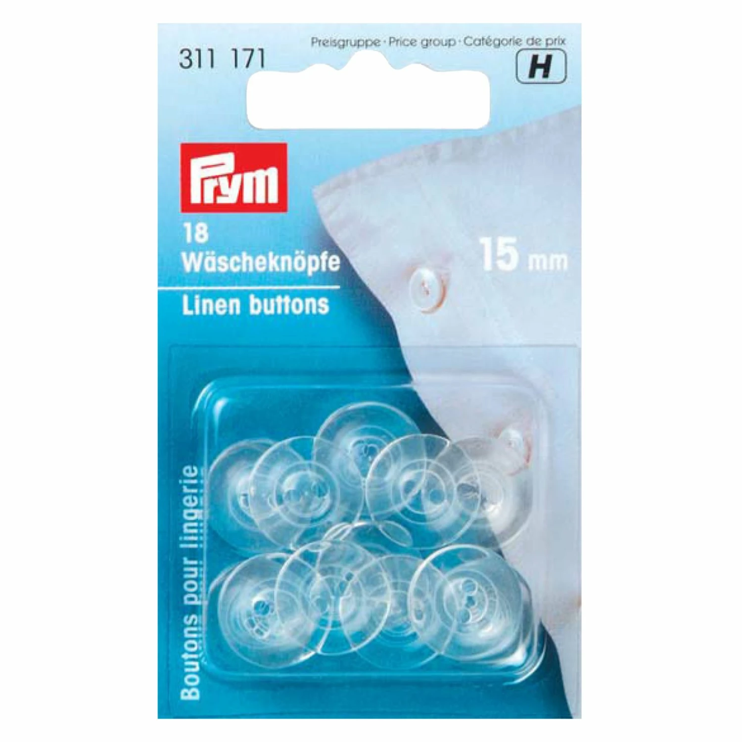 Wäscheknopf - transparent - 18 Stück - 15 mm 3 Wäscheknopf - transparent - 18 Stück - 15 mm