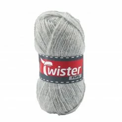 Strickgarn TWISTER FLUFFY - hellgrau - 50g