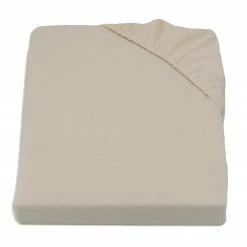 Feinbiber-Spannbetttuch - creme - 140 x 200 cm