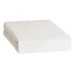 Feinbiber-Spannbettlaken - weiß - 100x200 cm