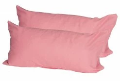 2er-Set Feinbiber-Kissenhüllen - rosa - 80x40 cm