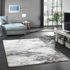 Teppich - weiß-schwarz - marmoriert - 80x150 cm -Heimtextilien Verkäufe 2632001405 03 1600Wx1600H