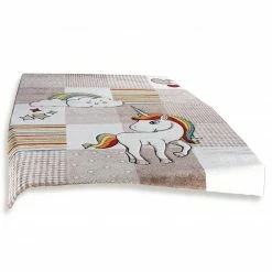 Frisee-Teppich - Einhorn - handgecarvt - 80x150 cm