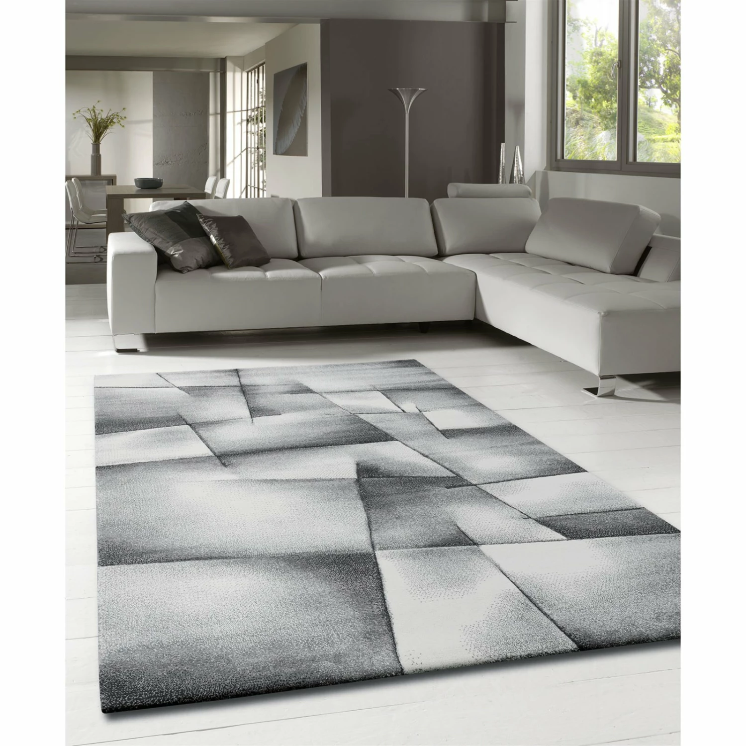 Frisee-Teppich - grau-schwarz - 160 x230 cm 4 Frisee-Teppich - grau-schwarz - 160 x230 cm – Bild 2