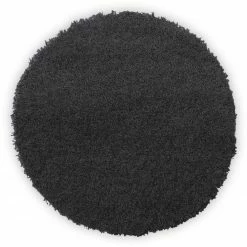 Hochflor-Teppich - grau - rund - Ø 67 cm