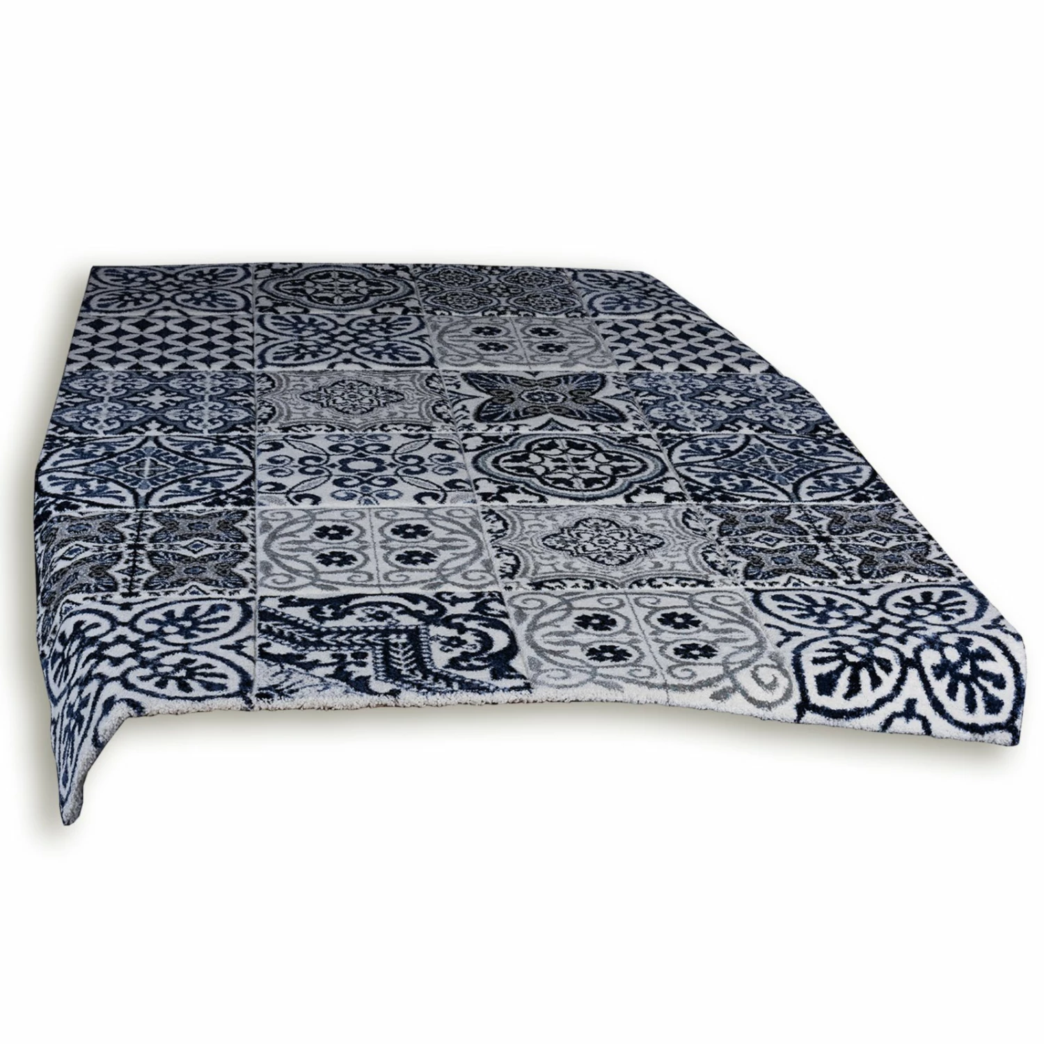 Frisee-Teppich - blau-weiß - 80x150 cm 3 Frisee-Teppich - blau-weiß - 80x150 cm