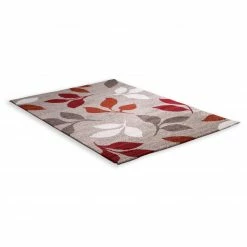 Friseeteppich - beige-rot - 60x115 cm