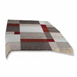 Frisee-Teppich - beige-rot - 60x115 cm