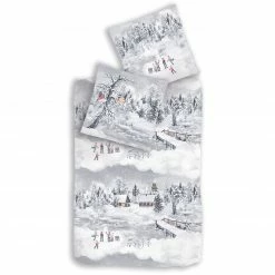 Biber-Bettwäsche - platin - 135x200 cm