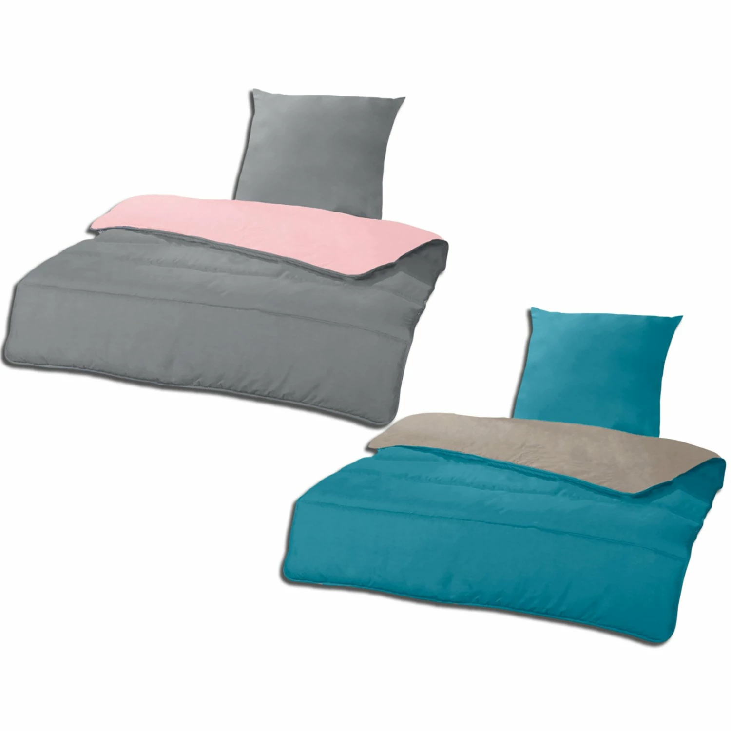 Microfaser-Wendebetten Set - sortiert - 135x200 cm 3 Microfaser-Wendebetten Set - sortiert - 135x200 cm