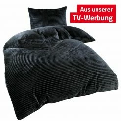 Bettwäsche - anthrazit - Cashmere-Touch - Cord