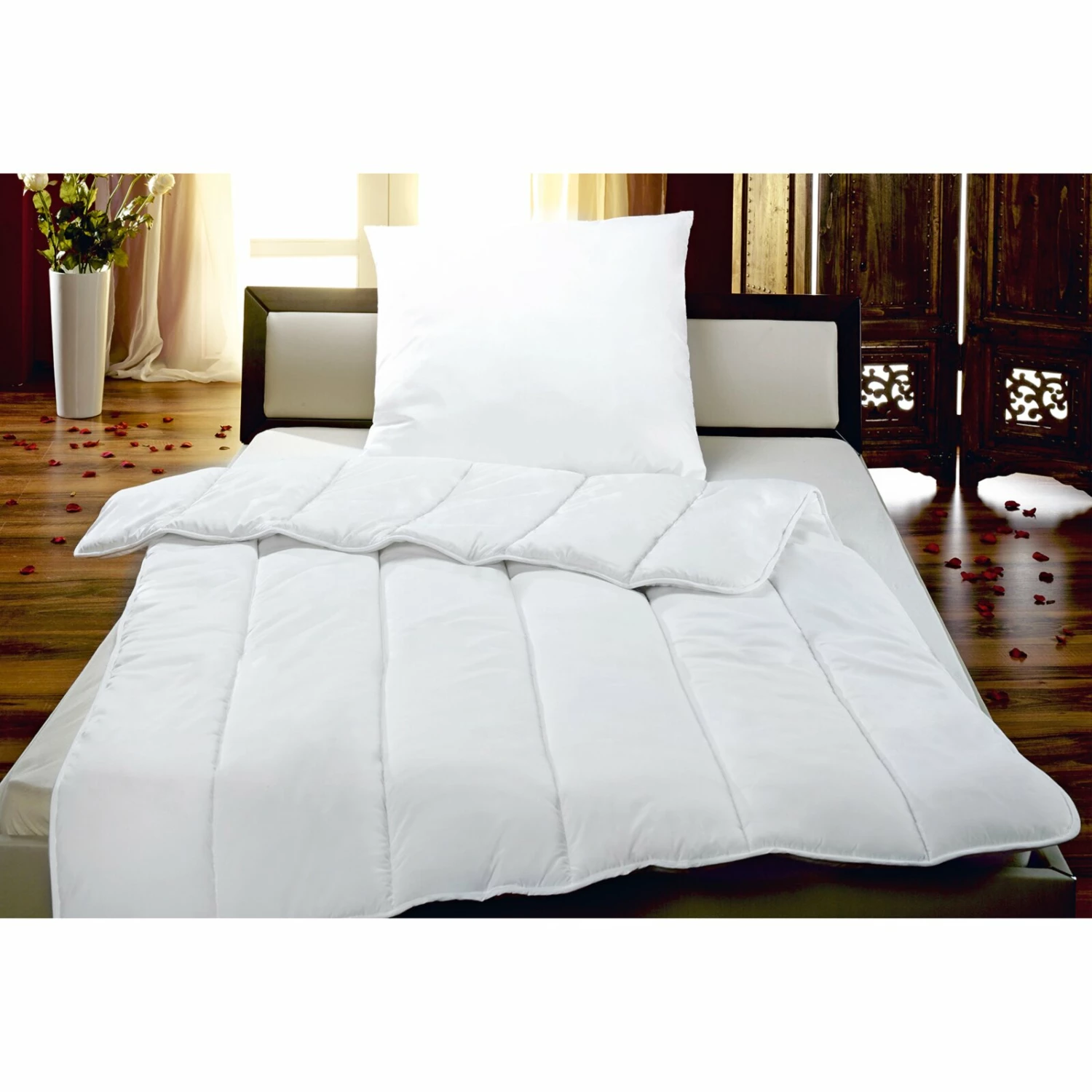 2-teiliges Betten-Set - weiß - Microfaser - 135x200 cm 4 2-teiliges Betten-Set - weiß - Microfaser - 135x200 cm – Bild 2