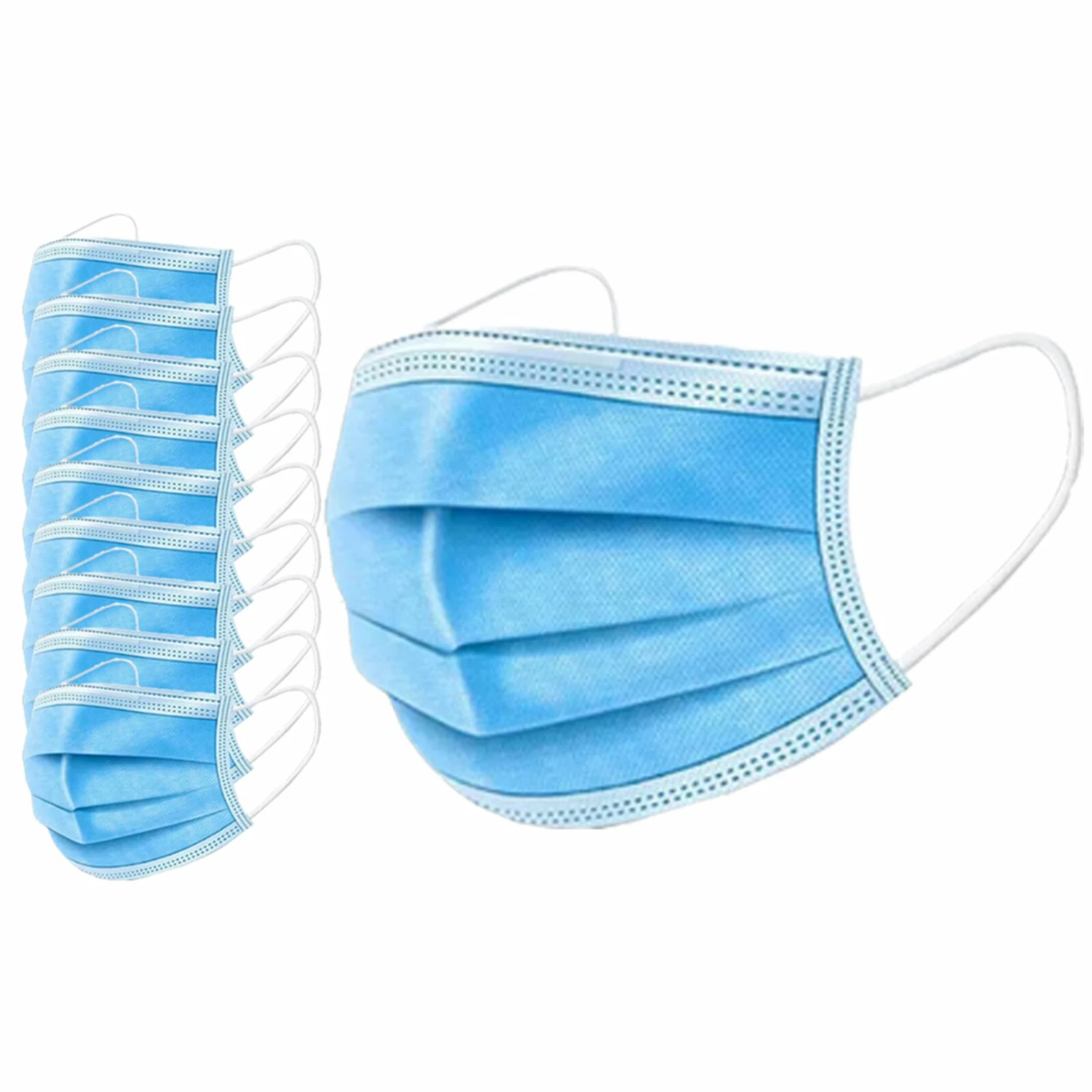 10er-Set Mund-Nasen-Maske - blau - Einweg 3 10er-Set Mund-Nasen-Maske - blau - Einweg