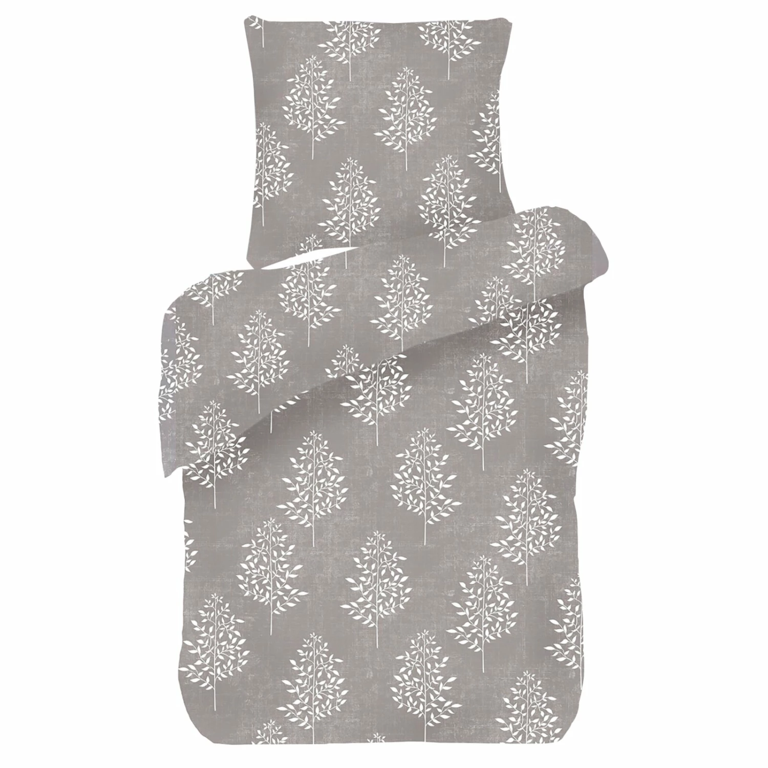 Bio-Baumwoll-Bettwäsche - grau - Blatt - 135x200 cm 3 Bio-Baumwoll-Bettwäsche - grau - Blatt - 135x200 cm