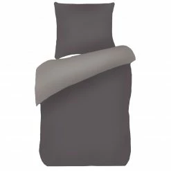 Bio-Baumwoll-Bettwäsche - grau - 135x200 cm