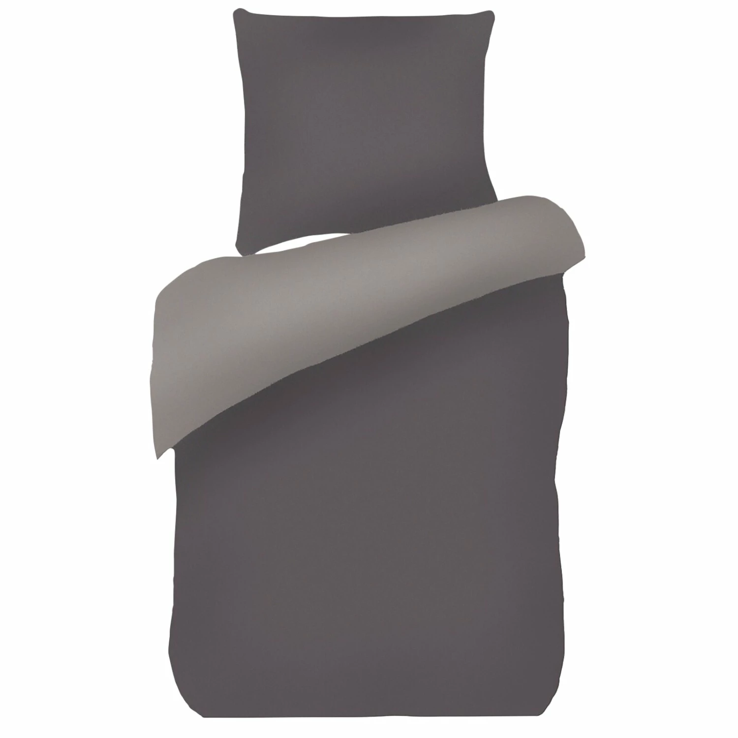 Bio-Baumwoll-Bettwäsche - grau - 135x200 cm 3 Bio-Baumwoll-Bettwäsche - grau - 135x200 cm