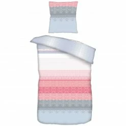 homara Baumwoll-Bettwäsche - blau-rosa - 135x200 cm