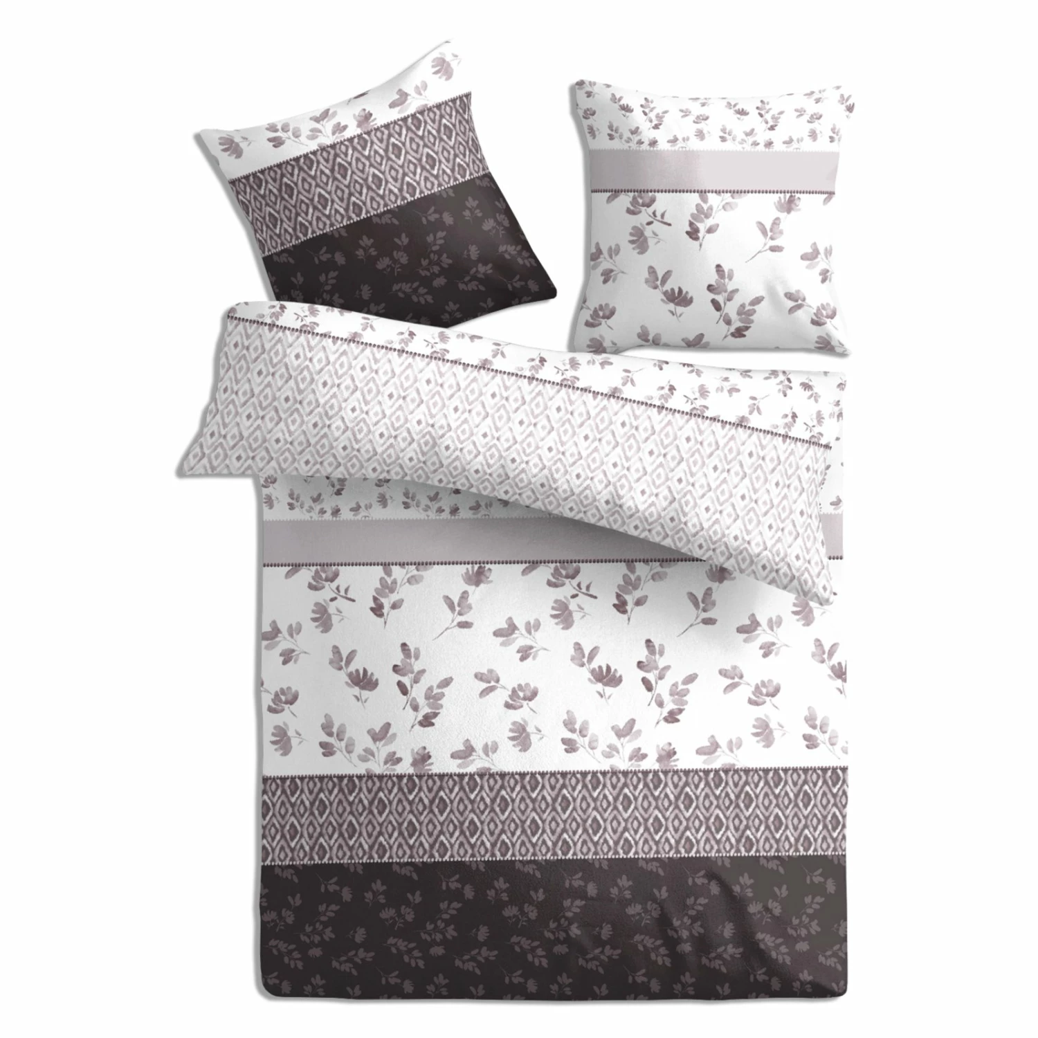 Baumwoll-Bettwäsche - weiß-schwarz - 135x200 cm 3 Baumwoll-Bettwäsche - weiß-schwarz - 135x200 cm