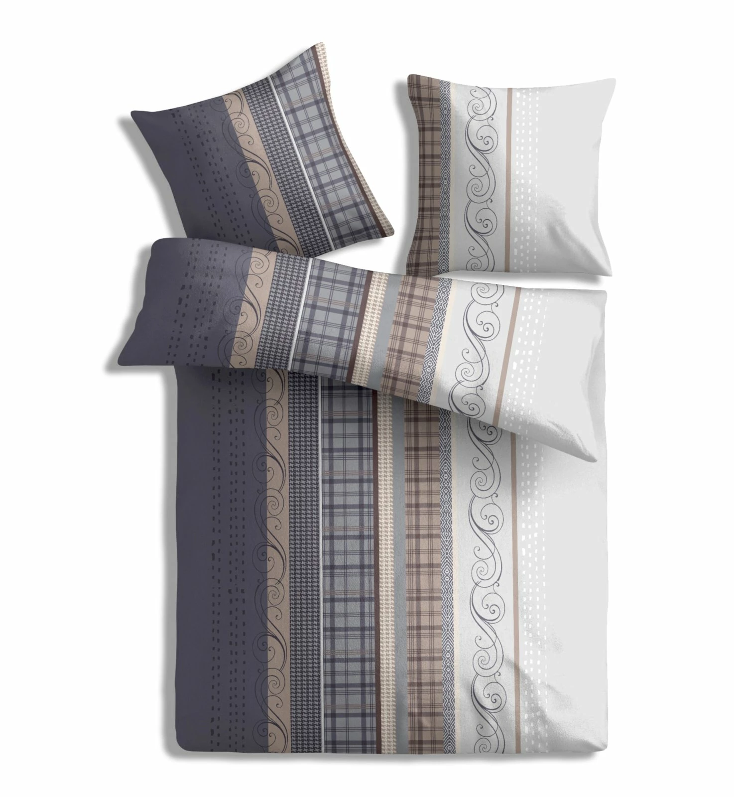 Baumwoll-Bettwäsche - grau - 135x200 cm 3 Baumwoll-Bettwäsche - grau - 135x200 cm