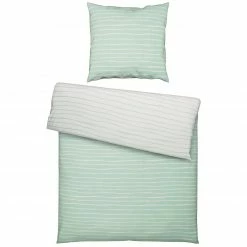 Baumwoll-Bettwäsche - grün - 135x200 cm