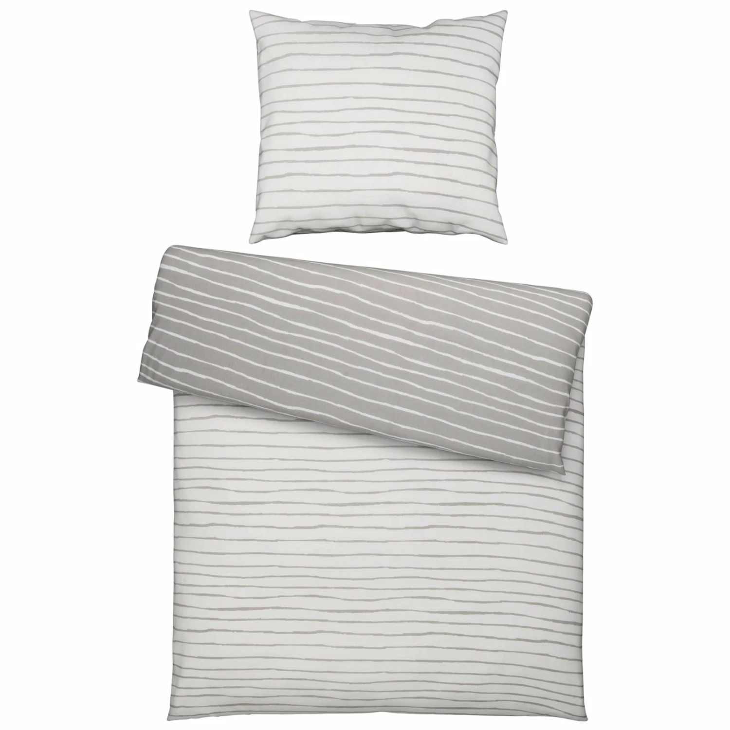 Baumwoll-Bettwäsche - silber - 135x200 cm 3 Baumwoll-Bettwäsche - silber - 135x200 cm