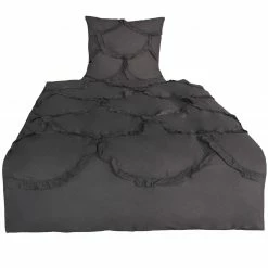 Baumwoll-Bettwäsche - silber - 135x200 cm