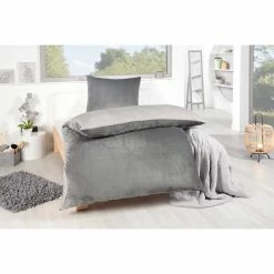 Flanell-Bettwäsche - silber-grau - 135x200 cm -Heimtextilien Verkäufe 2688020308 02 1600Wx1600H