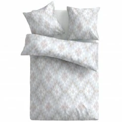 Microfaser-Bettwäsche - grau-beige - gemustert - 135x200 cm