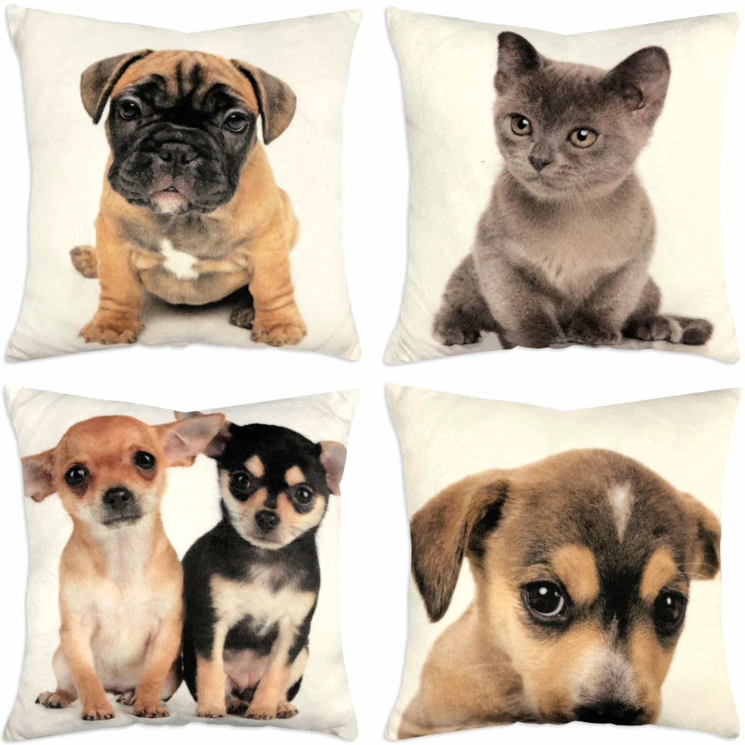 Dekokissen - Tierkinder - 25x25 cm 3 Dekokissen - Tierkinder - 25x25 cm