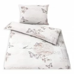 Baumwoll-Bettwäsche - weiß - 135x200 cm