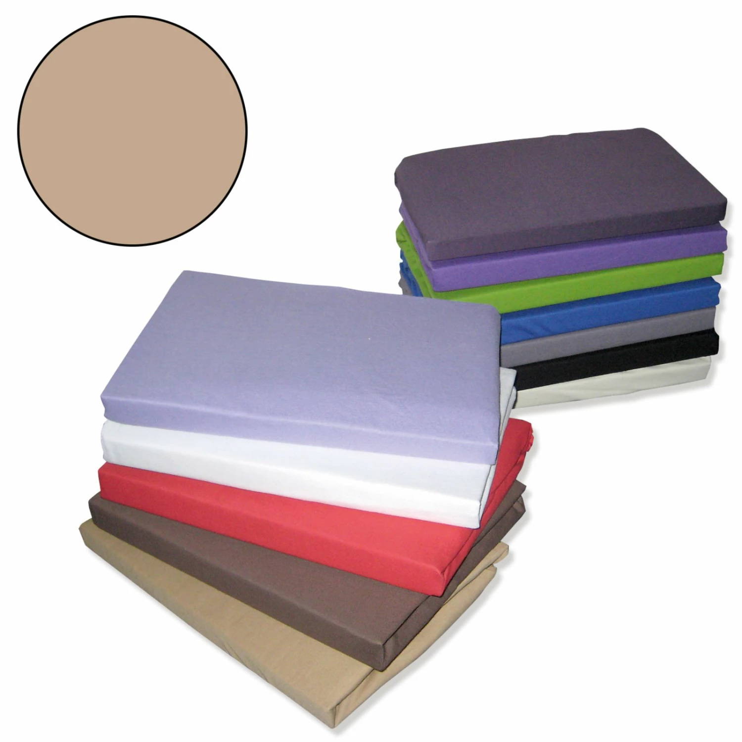 Jersey-Spannbettlaken - sand - 100x200 cm 3 Jersey-Spannbettlaken - sand - 100x200 cm