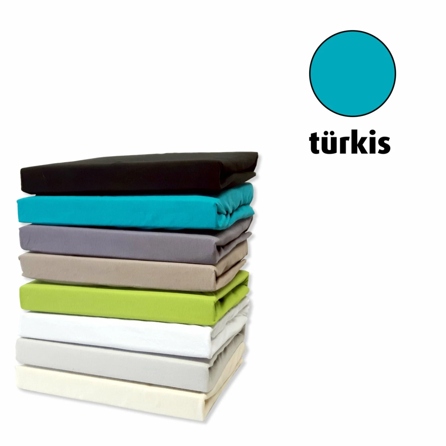 Topper-Spannbettlaken - türkis - 180x200 cm 3 Topper-Spannbettlaken - türkis - 180x200 cm