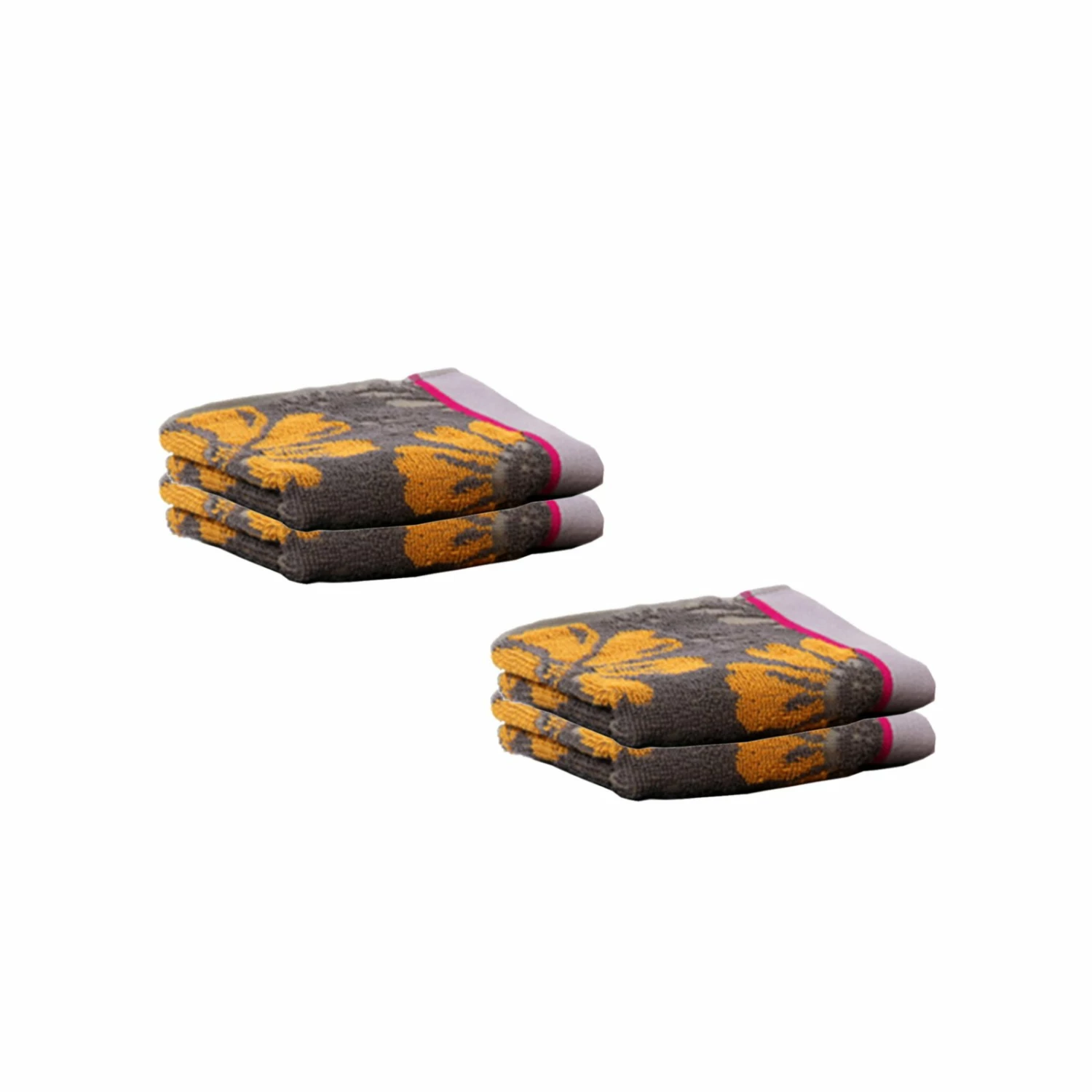 4er-Set Gästetücher - anthrazit-honiggelb - Baumwolle - 30x50 cm 3 4er-Set Gästetücher - anthrazit-honiggelb - Baumwolle - 30x50 cm