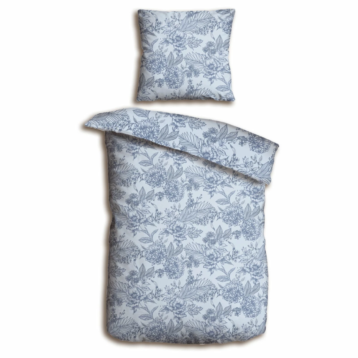 homara Renforce-Bettwäsche - blau - Floral - 135x200 cm 3 homara Renforce-Bettwäsche - blau - Floral - 135x200 cm