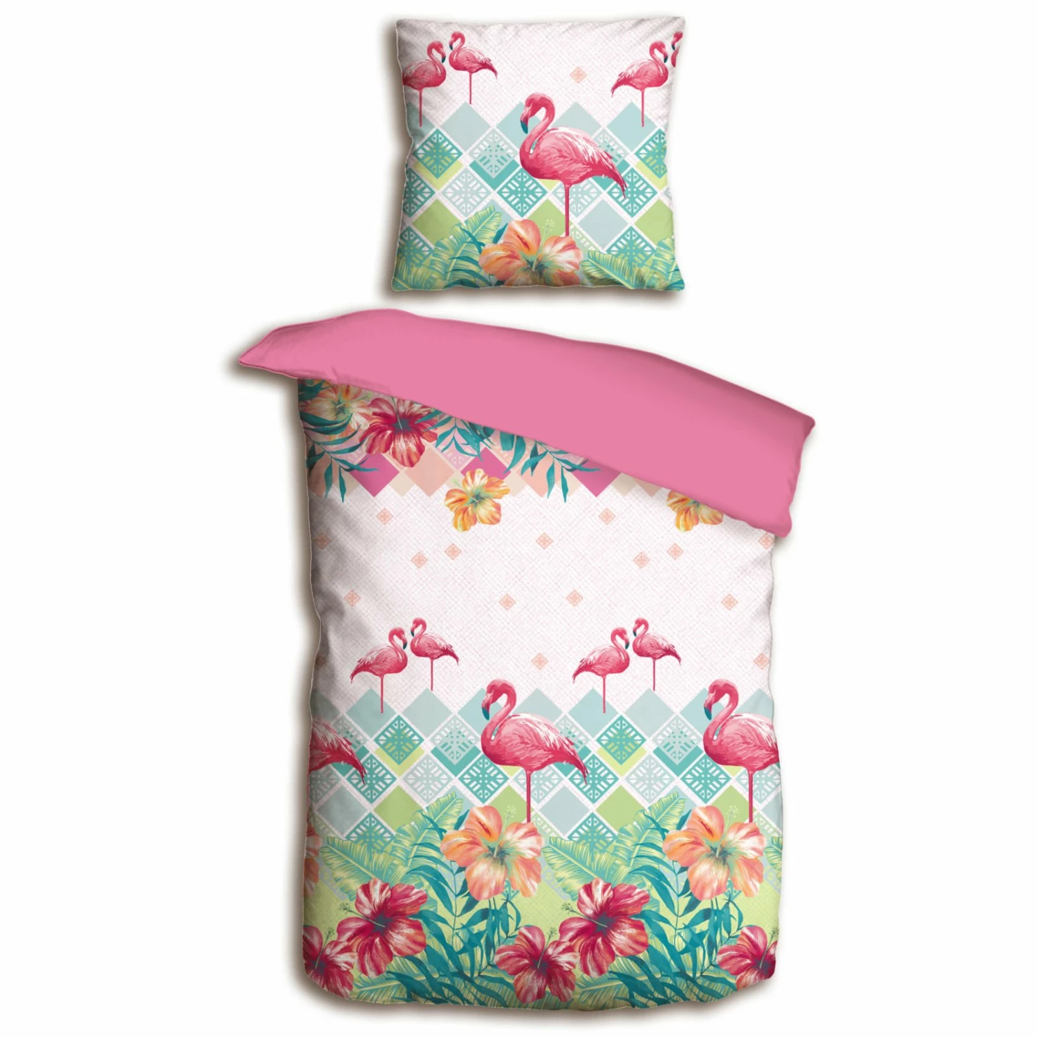 homara Microfaser-Bettwäsche - pink-multicolor - Flamingo - 135x200 cm 3 homara Microfaser-Bettwäsche - pink-multicolor - Flamingo - 135x200 cm