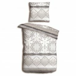 homara Microfaser-Bettwäsche - silber-weiß - 135x200 cm